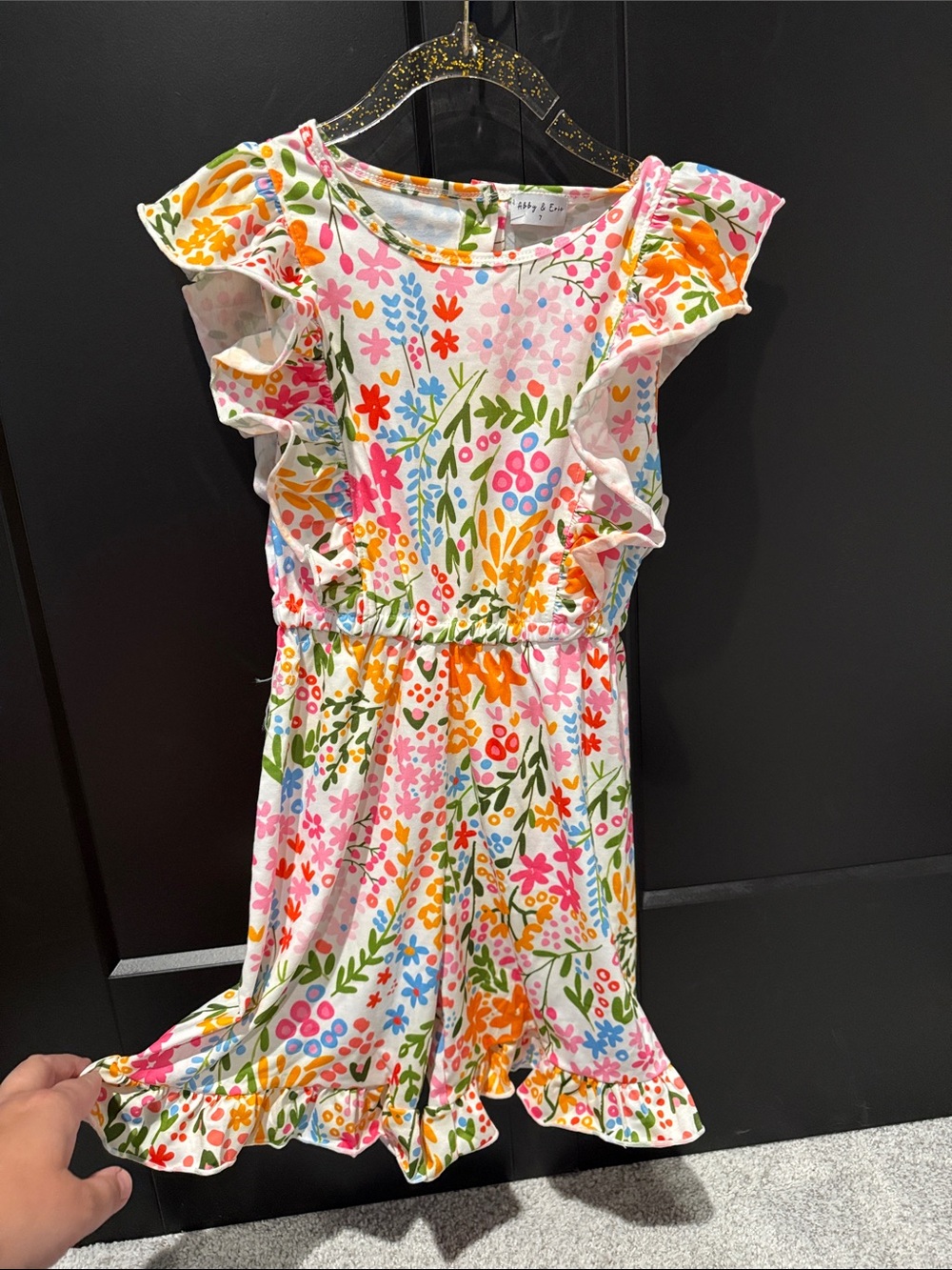 Kids Floral Ruffle Romper - Multicolor by